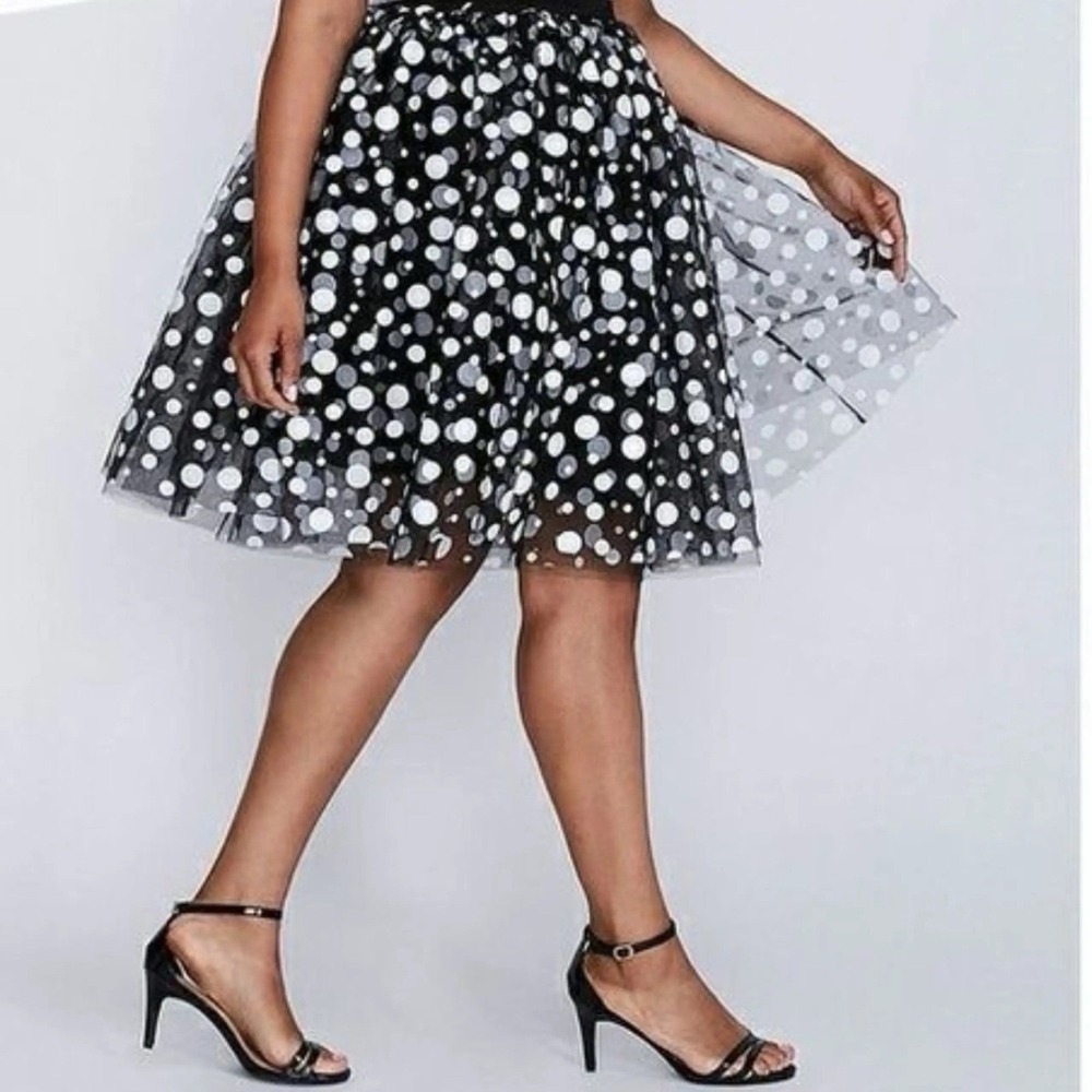 Lane Bryant black and white polka dot skirt Size 14/16